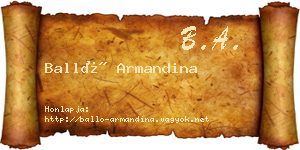 Balló Armandina névjegykártya